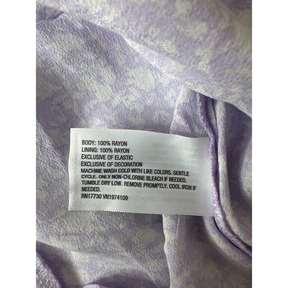 Wild Fable Lavender Floral Mini Dress Size M Rayon Adj Straps Beachy Summer - Picture 5 of 7